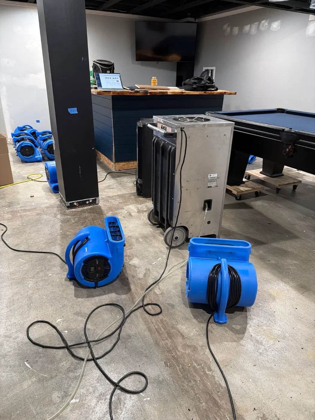 Thermal imaging during water damage assessment in Mooresville residence